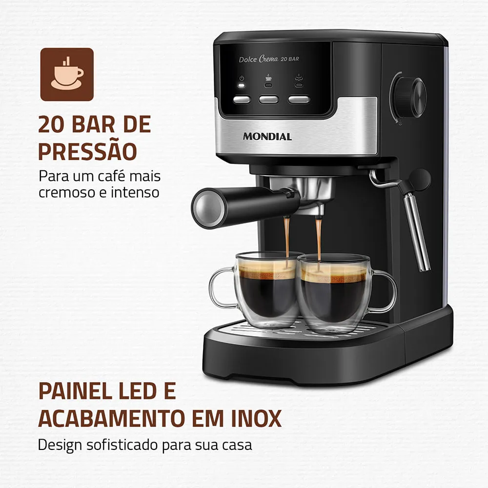Cafeteira Espresso Dolce Crema 20 Bar Mondial